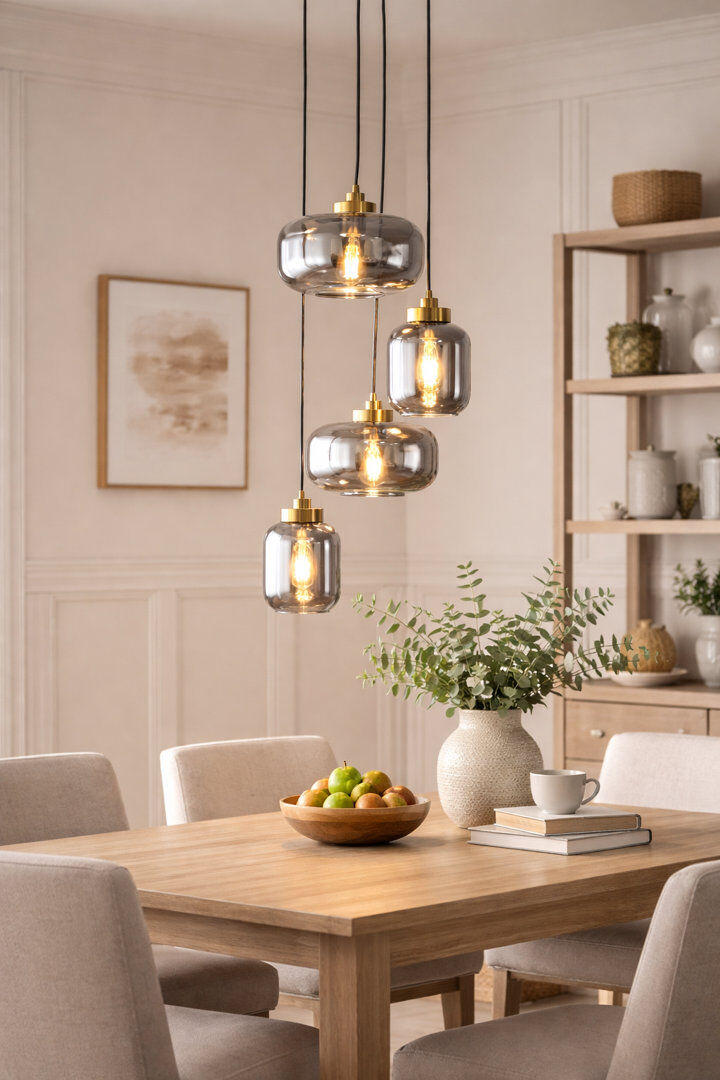 Canora Grey Equinox 4-Light Cluster Jar Pendant Gold 70.5cm H X 19cm W X 19cm D