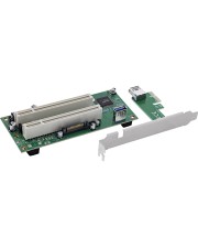 InLine Schnittstellenkarte PCIe x1 zu 2x PCI 32-Bit inkl. 60 cm Kabel Erweitert moderne Systeme um zwei klassische PCI-Steckpl?tze: Ideal zur Weiterverwendung bew?hrter PCI-Erweiterungskarten in neuen PC- oder Industrie-Systemen. Zuverl?ssige Signal?bertr (76619K)