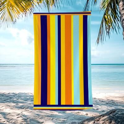 JML Quick Dry Colorful Cabana Beach Towel,Striped Beach Pool Towel for Kids and Adults, Lightweight and Absorbent