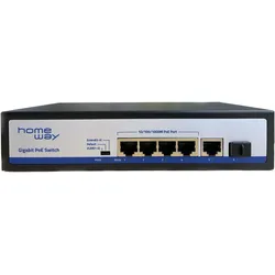 Homeway Gigabit PoE Switch (4 Ports), Netzwerk Switch, Schwarz