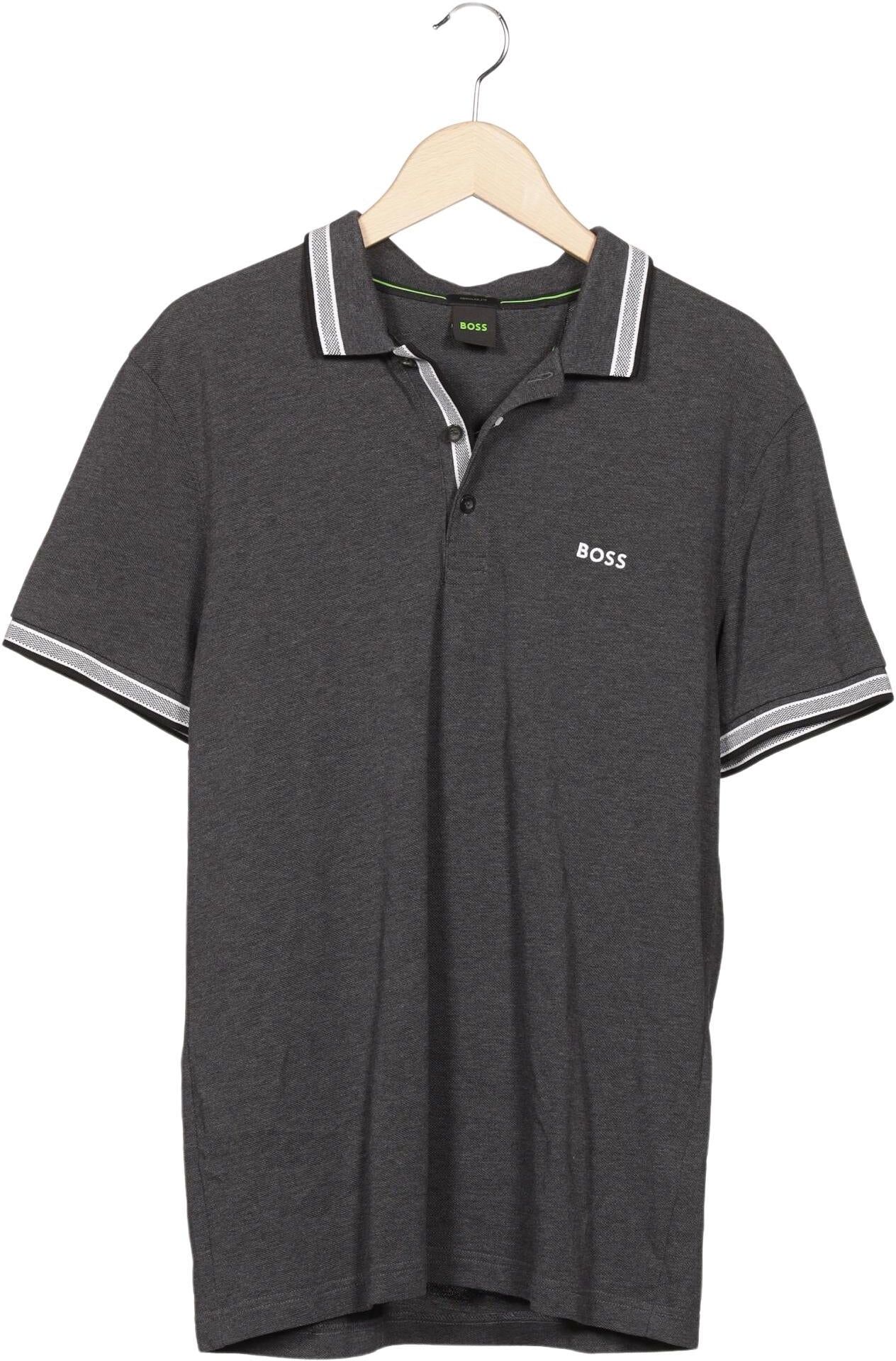 Boss Green Herren Poloshirt, Grau, Gr. L, Baumwolle - Second Hand