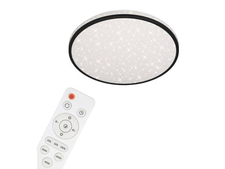 LED Deckenleuchte Dimmbar CCT Memoryfunktion Sternenhimmel 24W schwarz Briloner