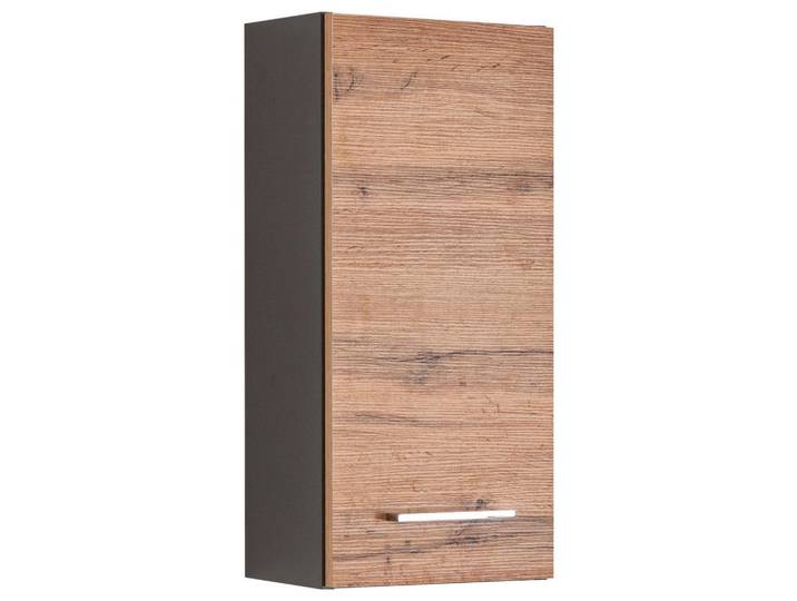 Held Hängeschrank, Graphitfarben, Eiche Wotan, Metall, 2 Fächer, einzeln stellbar, 30x64x20 cm, hängend, Badezimmer, Badmöbelsets & -serien, Badmöbelserien