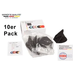 Axis Line 10 x FFP2 Maske schwarz MADE IN GERMANY Sparpack mit dermatest
