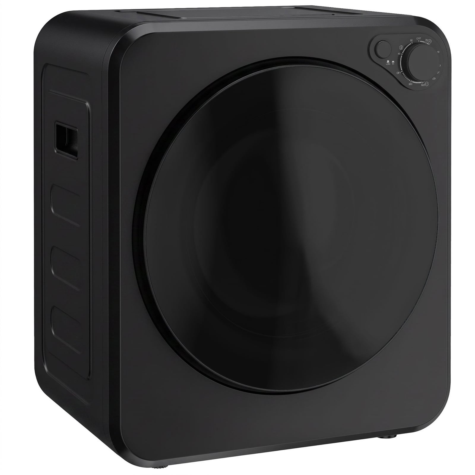 HOMCOM Mini wasdroger 4 kg met 5 programma's, 800W/400W, luchtafvoerdroger met RVS trommel, zwart