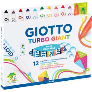 GIOTTO-Fila Filzstifte Turbo Giant, F432000, Strichbreite 2-5mm, auswaschbar, 12 Stück