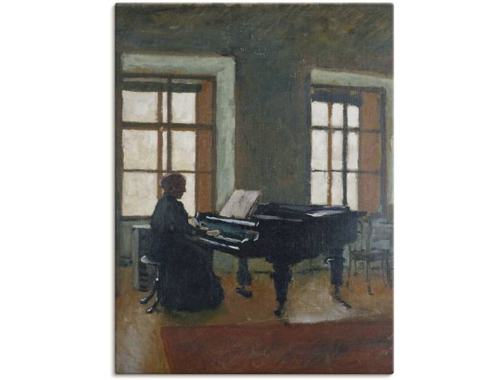 Leinwandbild ARTLAND Am Klavier. 1910 , braun (farbe bild(er): braun), B:45cm H:60cm, Bilder, Leinwandbild, auf Holzrahmen gespannt