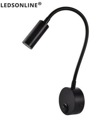 Uplift Treasures Flexible Gooseneck Clamp Wall Lamp LED Bedside Reading Light black No Plug warm White 3000k