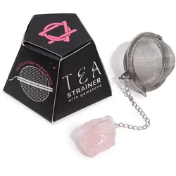 Raw Crystal Gemstone Tea Strainer - Rose Quartz