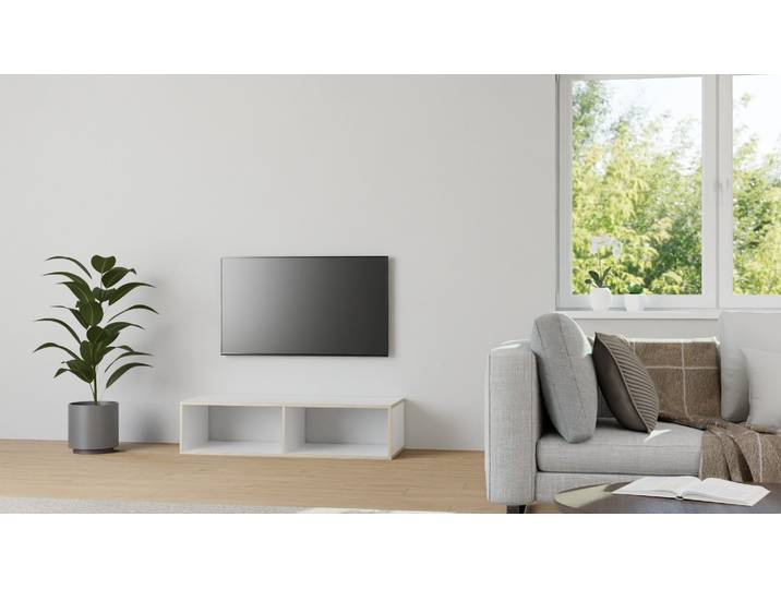 Niedriges Hifi-Rack Multiplex Multiplex Weiß