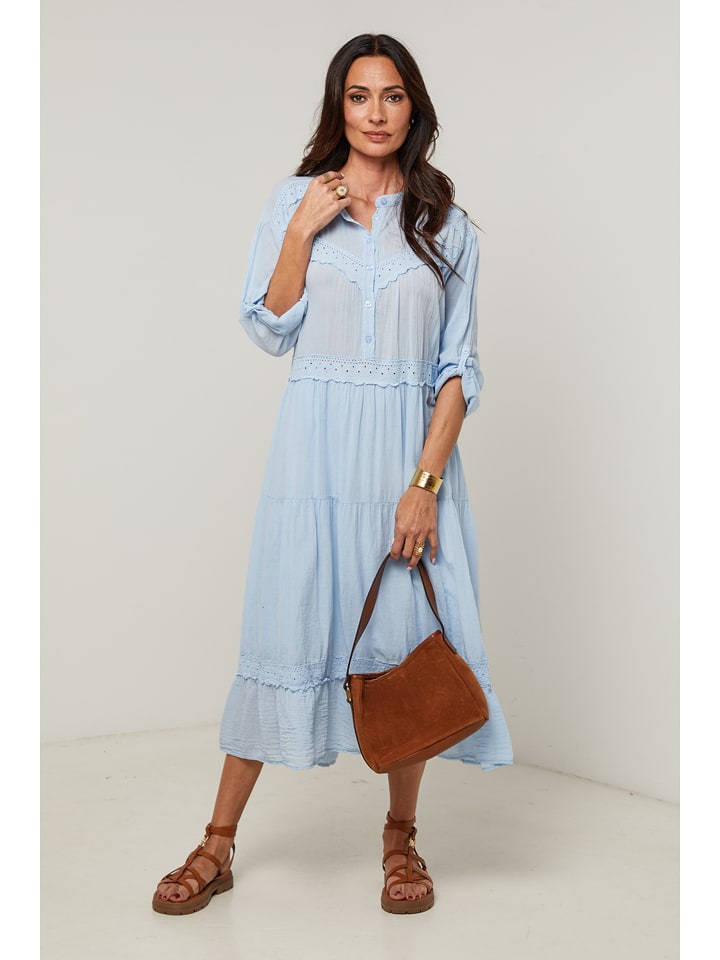 Le Monde du Lin Kleid in Hellblau - 40/42