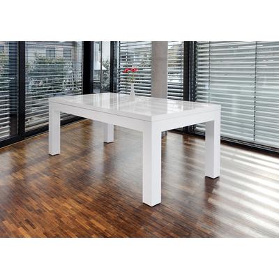 Esstisch SALESFEVER "Odense - Design Tisch für stilvolle Mahlzeiten", weiß, B:180cm H:75cm T:90cm, Tische, Esstisch, Mit praktischen Ansteckplatten erweiterbar