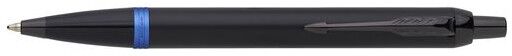 Stylo bille personnalisé luxe Parker IM Vibrant Rings métal bleu noir