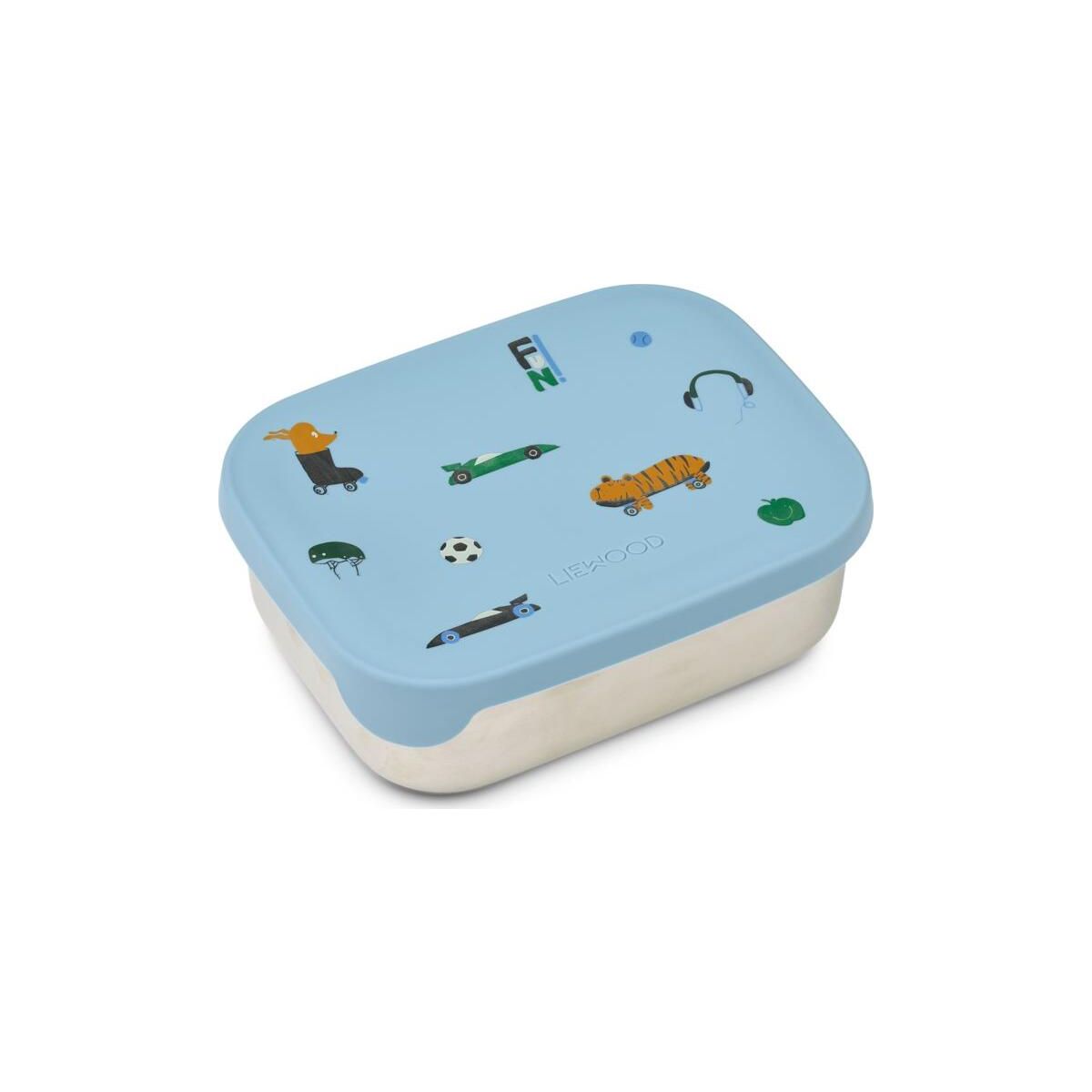 Liewood Arthur Printed Lunchbox fun / beach blue (2621) ONE SIZE LW14982-2621-ONE SIZE-CU