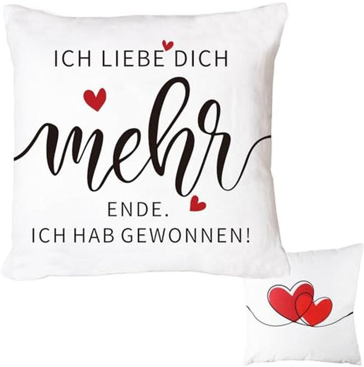 Valentijnsdag Kussensloop voor Koppels - Ich liebe Dich meer Ende Ich hab'