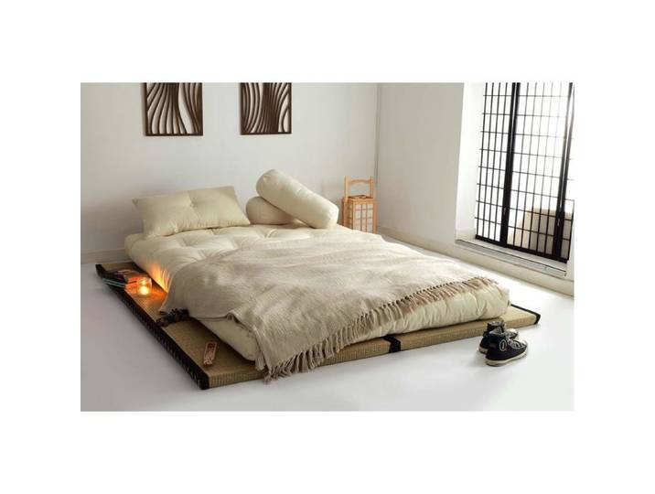 Futon Online Combinaison 2 Tatamis 90x200x5 5cm et Futon Coton 140x200x14cm