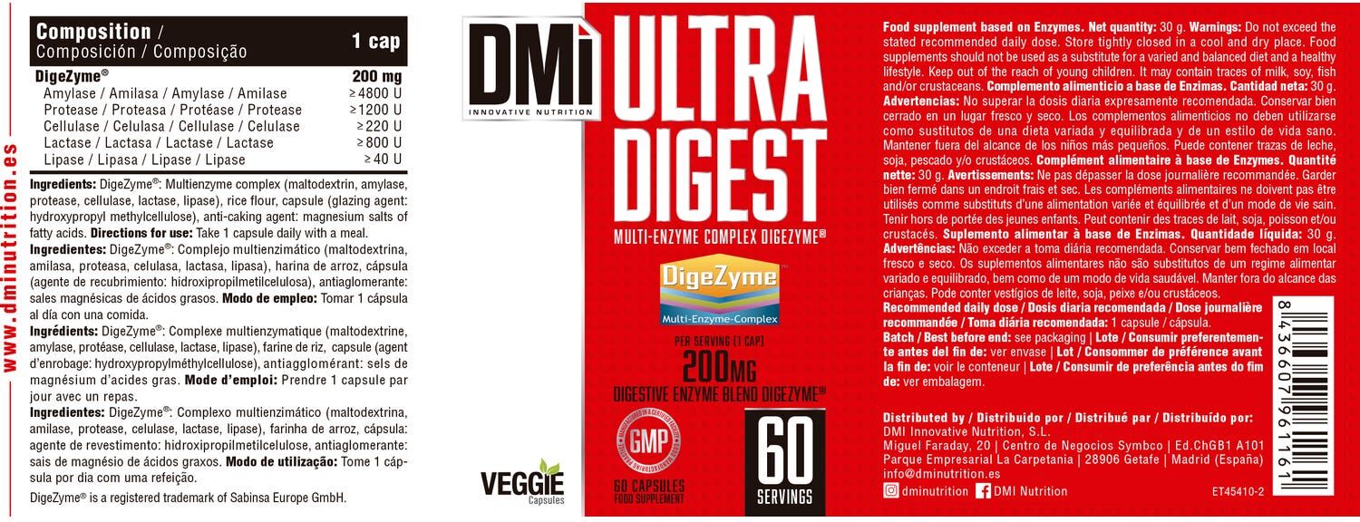 DMI Nutrition Ultra Digest Multi-Enzyme Complex Digezyme 60 caps