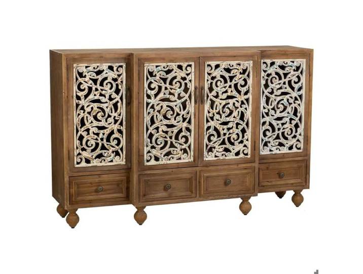 Buffet en bois marron 160x42x102h Marron Rectangle