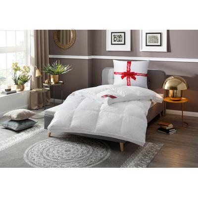 Federbettdecke RIBECO "Emily", weiß, B:200cm L:200cm, Bezug: 100% Baumwolle. Füllung: 100% Federn, Bettdecken, Mit über 600 positiven Kundenbewertungen