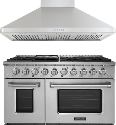Proline Range Hoods "Proline 48"" Dual Fuel Range + Hood Bundle   Save 10%"