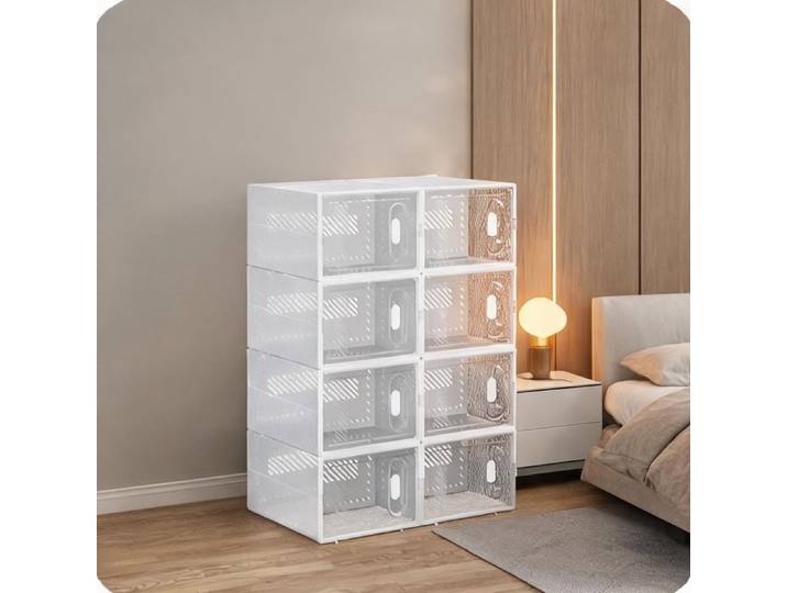Meuble Etagere - Organisateur modulable blanc 8 boîtes cubes 25×35×19 cm Bookcases and Shelves featuring 9.8 x 13.8 x 7.5 in with