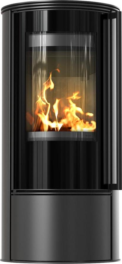 Freistehender Stahlofen KOZA SKADI mit schwarzem Thermotec und Schließfunktion