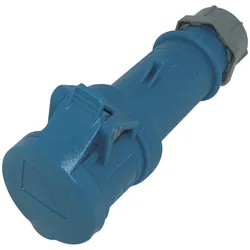 Mennekes CEE, 3-pol , Kunststoff-, Schraubkontakt-Kabelbuchse, vernickelte(r) Kontakt(e), gerade, max. 2,5 mm2, blau