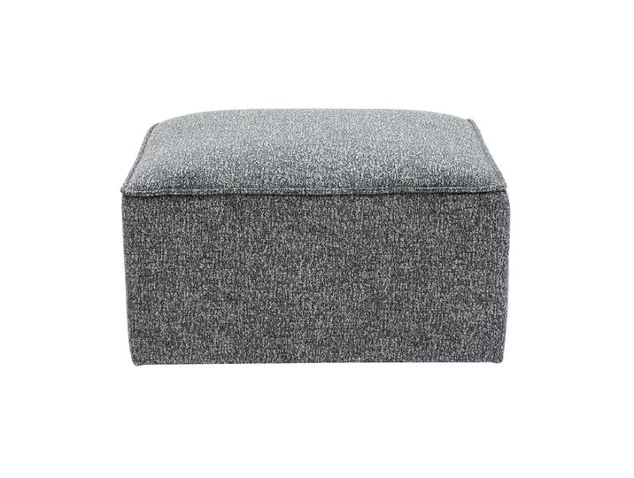 Pouf repose pieds en tissu chiné gris foncé KERRY
