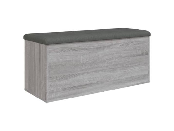 GHVBNMF Sitzbank mit Stauraum und Kissen Grau Sonoma 102x42x45 cm Vielseitige Truhenbank fürs Schlafzimmer und den Flur mit aufklappbarem Deckel für Kissen und Alltagsgegenstände.