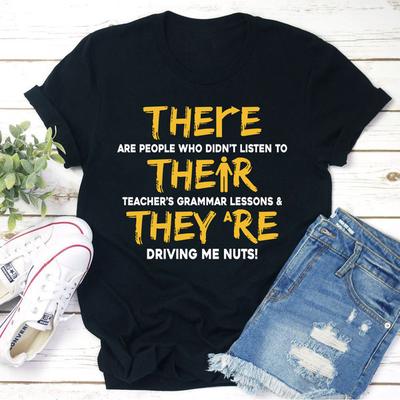 There Their & They're T Shirt Black Heather 3XL
