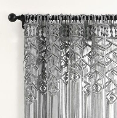 "Lush Decor Boho Macrame Leaf Cotton Window Curtain Single Panel - 84"" x 40"""