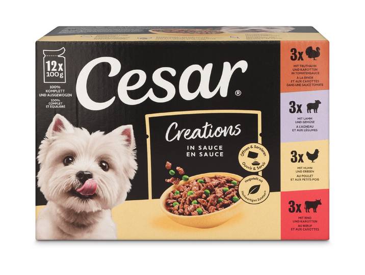 Cesar Hunde Nassfuter Sauce Adult Selection 12x100g