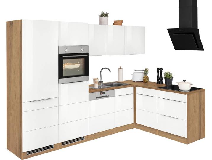 KOCHSTATION Winkelküche KS-Brindisi Stellbreite 290/170 cm, wahlweise mit E-Geräten und Induktion, mit MDF-Fronten