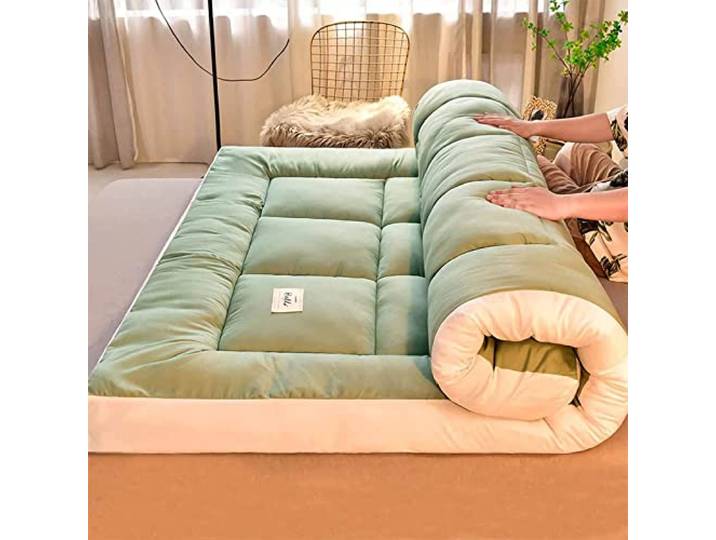YIbing Klappmatratze 180 x 200 cm, Japanische Futon Matratze, 10cm verdicken Boden Tatami Matte Schlafen Pad, Futon Platzsparend Camping Matratzen,B3,180X200cm