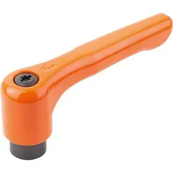 KLEMMHEBEL FLACH GR.3 M10, ZINK ORANGE RAL2004 KUNSTSTOFFBESCHICHTET, KOMP:STAHL BRÜNIERT - orange