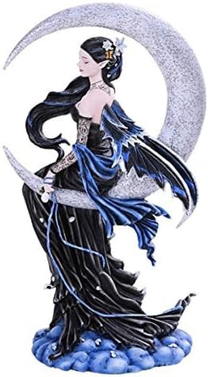 Merkloze Fairy Figurine Decoratie voor Volwassenen - Zwart - Hoogte: 20,32 cm