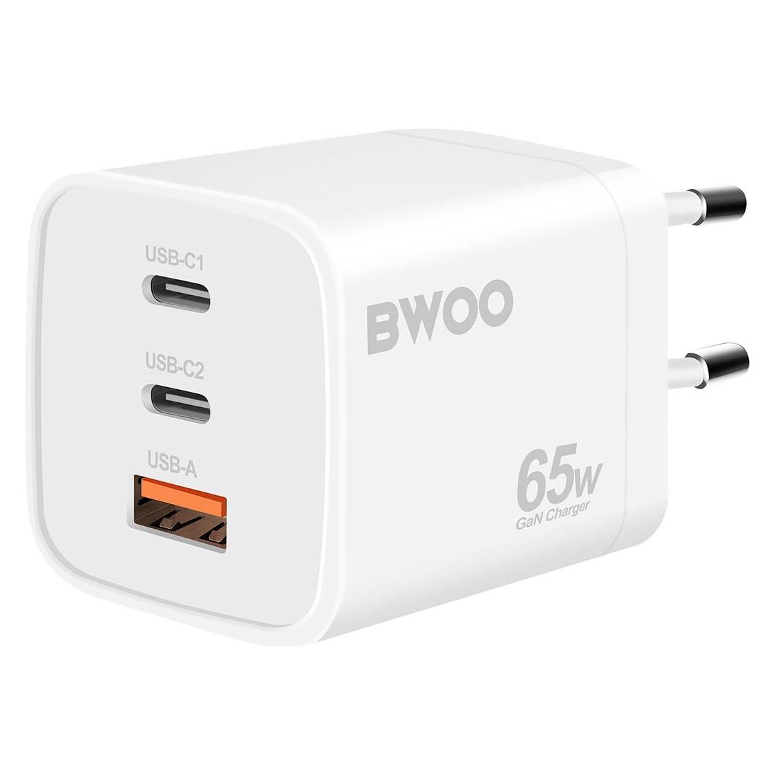 Bwoo Schneller 65W GaN TRAVEL CHARGER CDA147 2 xUSB-C, 1 x USB-A (65 W, 3 Ports) (CDA147)