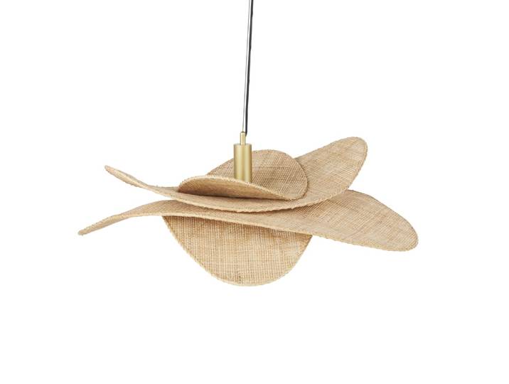 Hängende Rattan-Pendelleuchte, L 89 cm