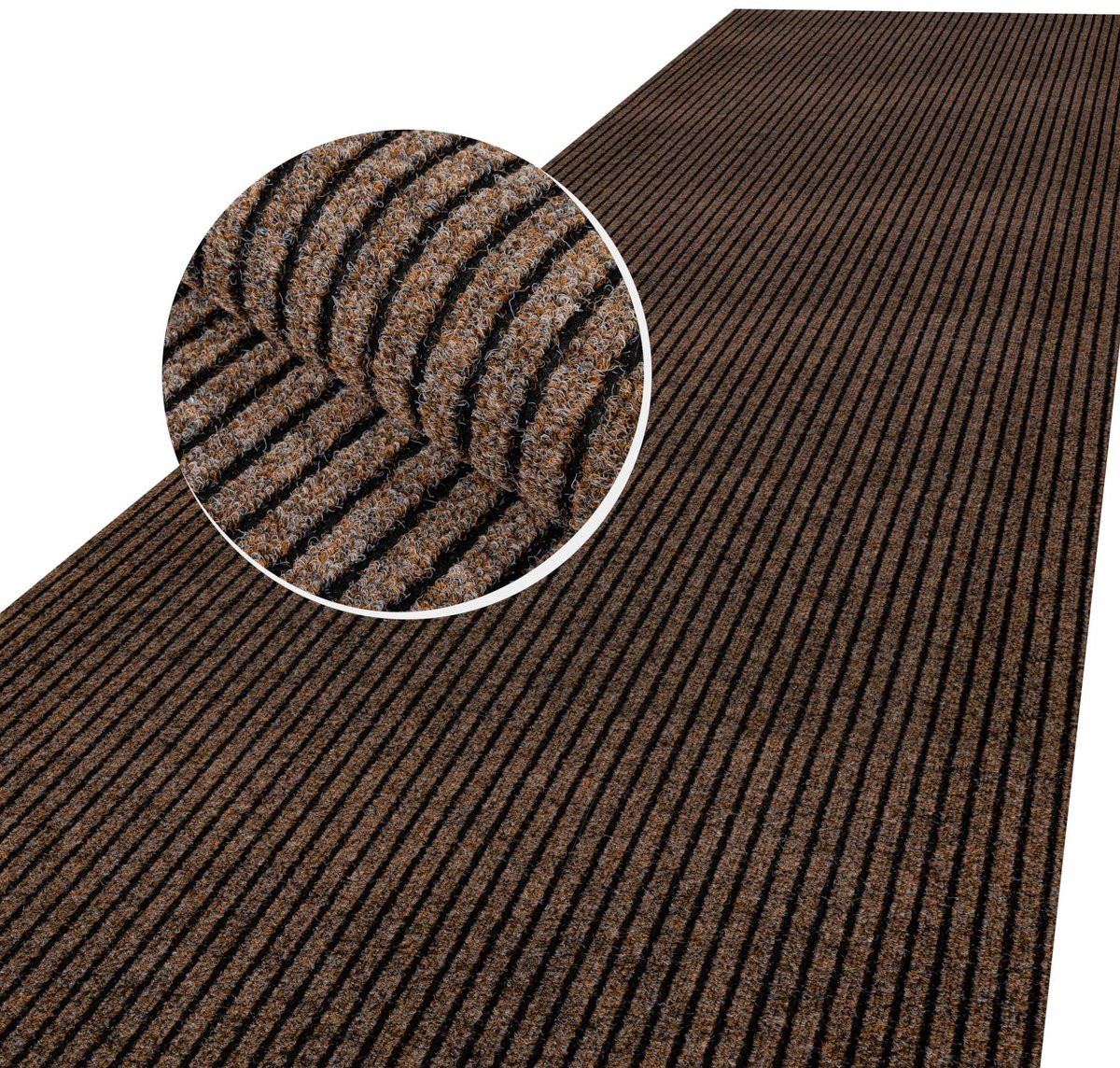 ANRO Loper Mischa Bruin - Schoonloopmat met Antislip - 350 x 100 cm