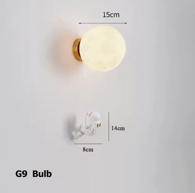 Inspire Curations Astronaut Climbing Moon 3D Printed Wall Lamp 15cm warm White (2700 3500k)