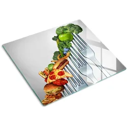 GLASPLATTE 60x52 cm Gesunde Ernährung
