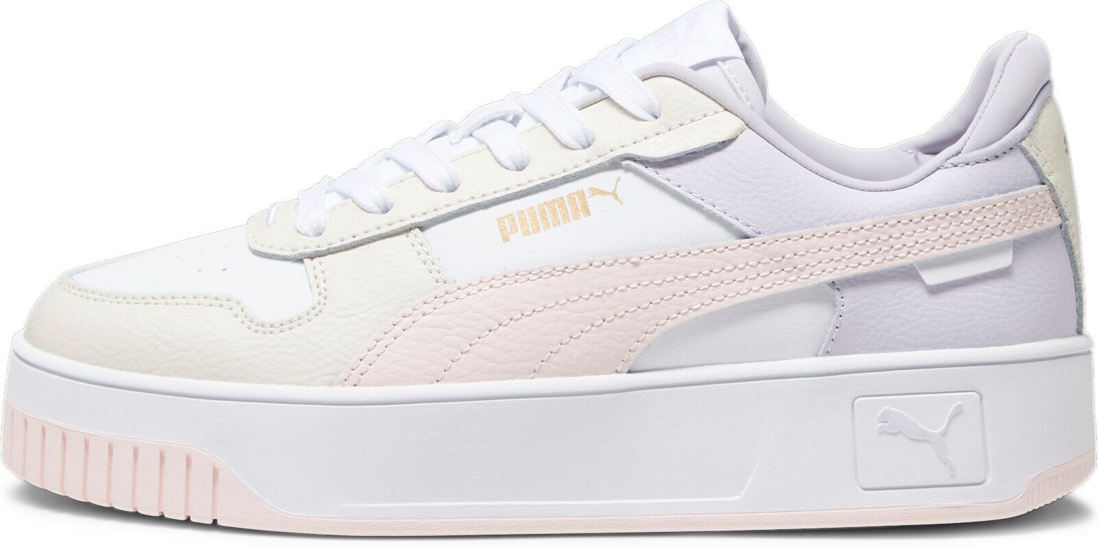 Sneaker PUMA "CARINA STREET", Damen, Gr. 38, Textil, pink (puma weiß, frosty pink, alpine snow), Leder, unifarben, Schuhe Sneaker, für Alltag, mit leicht erhöhtem Plateau, mit Textil-Innenmaterial puma weiß, frosty pink, alpine snow 38, Textil