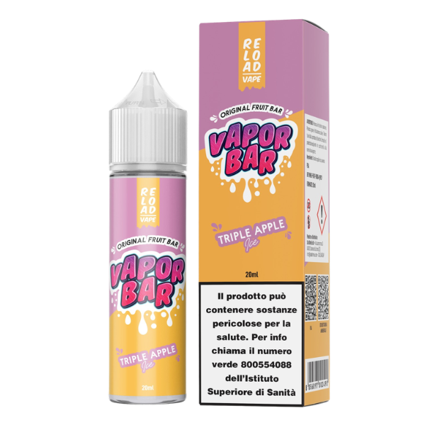 Reload Vape Triple Apple Ice Vapor Bar Liquido Shot 20ml Mela Ghiaccio