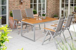 MERXXHANDELS Naxos Set 5tlg 4 Sessel Tisch 150(200)x90cm 09223767