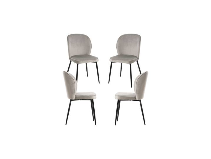 4er Set Teile Samt Stühle - Gris