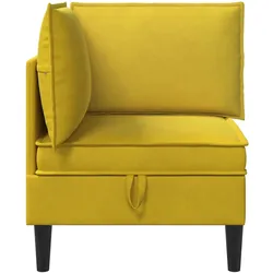 vidaXL, Sofa + Bettsofa, Sofa mit Stauraum Gelb Samt (Ecksofa)