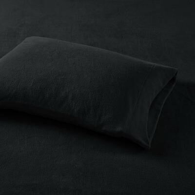 Jla Home/Bed Micro Fleece Sheet Set, Extra Long Twin, Black