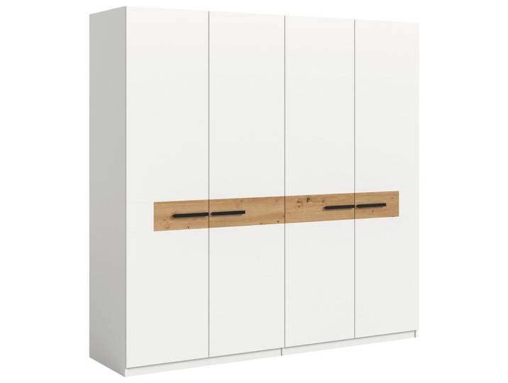 Livetastic Drehtürenschrank, Weiß, Eiche Artisan, 200x201x55 cm, Schlafzimmer, Kleiderschränke, Drehtürenschränke