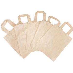 Eduplay Einkaufstasche 230005, natur, aus Baumwolle, faltbar, mit Henkeln, 38 x 42cm, 5 Stück