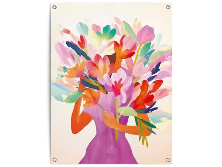 REINDERS Gartendeko, Blumenmädchen, Wohnzimmer, Bilder, Wanddeko, Room Decor, Leinwand, Mehrfarbig, 80 x 60